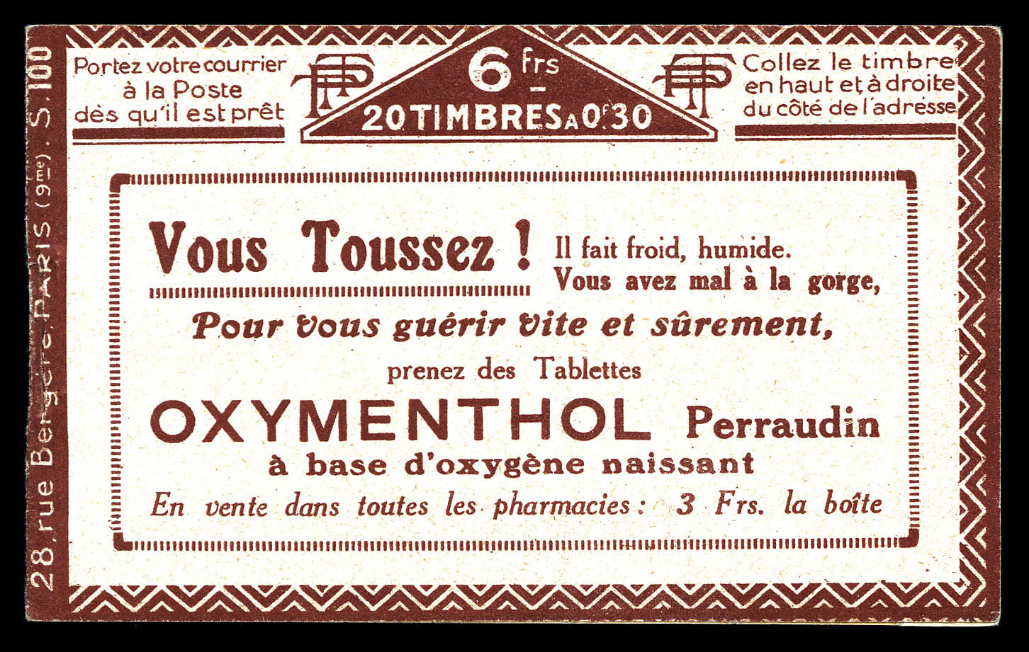 ** N°192-C5, Série 100, OXYMENTHOL, SUP (certificat)   Qualité: ** - Autres & Non Classés