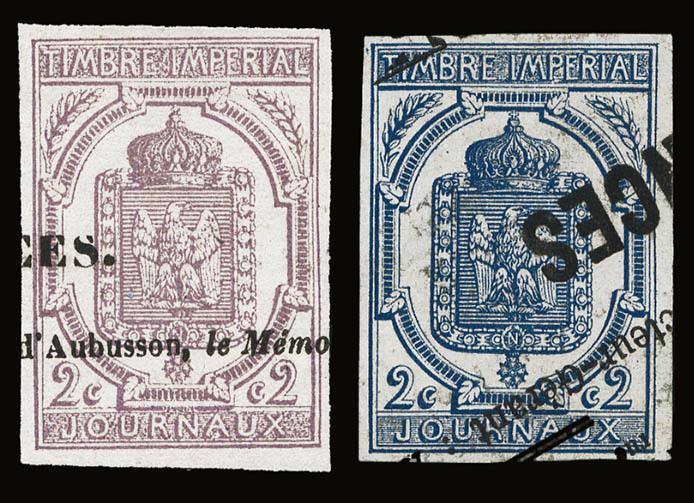 O N°1/2, 2c Lilas Et 2c Bleu, Les 2 Pièces TTB (certificat)   Qualité: O   Cote: 435 Euros - Guerre (timbres De)