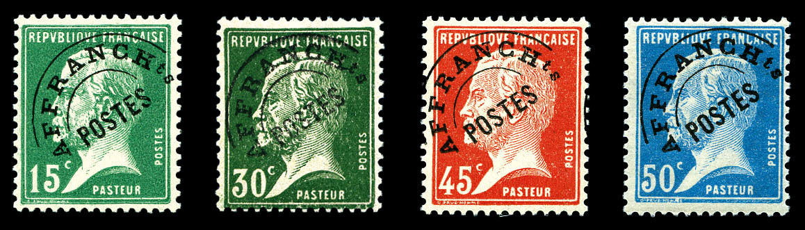 ** N°65/68, Série Pasteur, Les Quatre Valeurs TB   Qualité: **   Cote: 455 Euros - 1893-1947