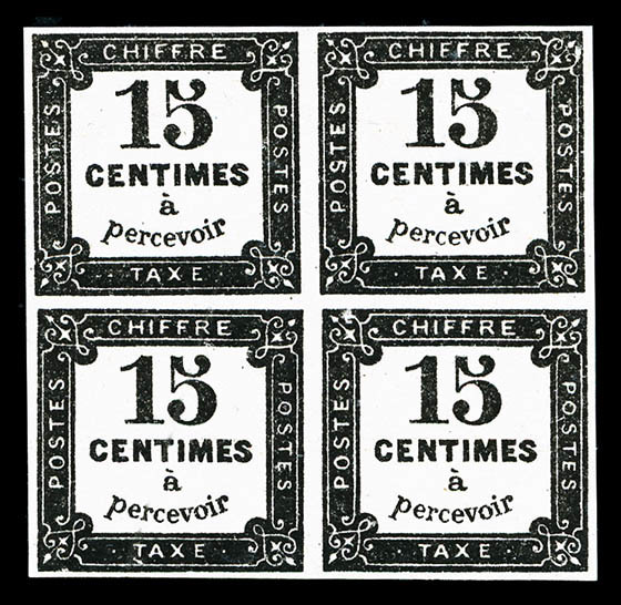 ** N°4, 15c Noir Lithographié Type II En Bloc De Quatre, Fraîcheur Postale, SUP (signé Brun/certificat)   Qualité: ** - 1859-1959 Oblitérés