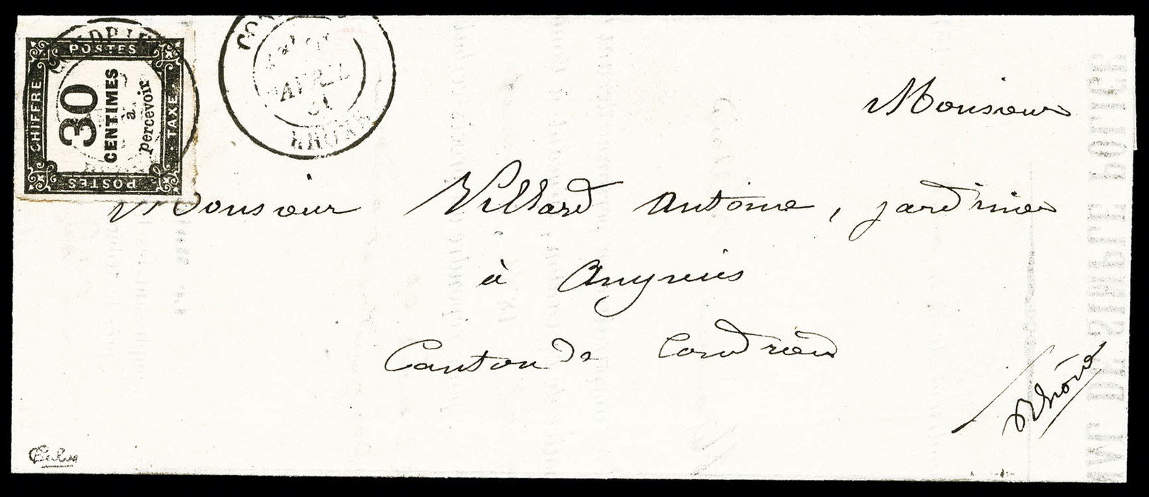 O N°6, 30c Noir Sur Lettre Du 24 Avril 1881 De Condrieu (Rhone), TTB (signé Calves)   Qualité: O   Cote: 300 Euros - 1859-1959 Usati