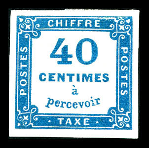 * N°7, 40c Bleu, Frais. TTB (certificat)   Qualité: *   Cote: 600 Euros - 1859-1959 Oblitérés