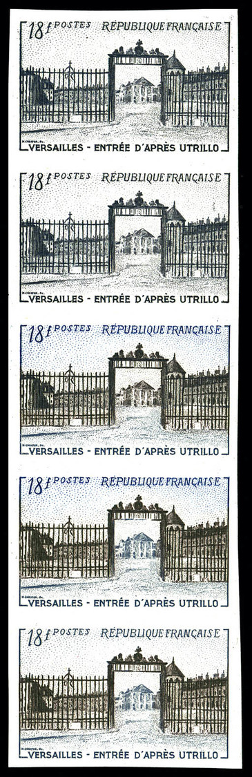 ** N°939, 18f Versailles, Bande De 5 Exemplaires Dont 3 Multicolores. TB   Qualité: **   Cote: 715 Euros - Autres & Non Classés