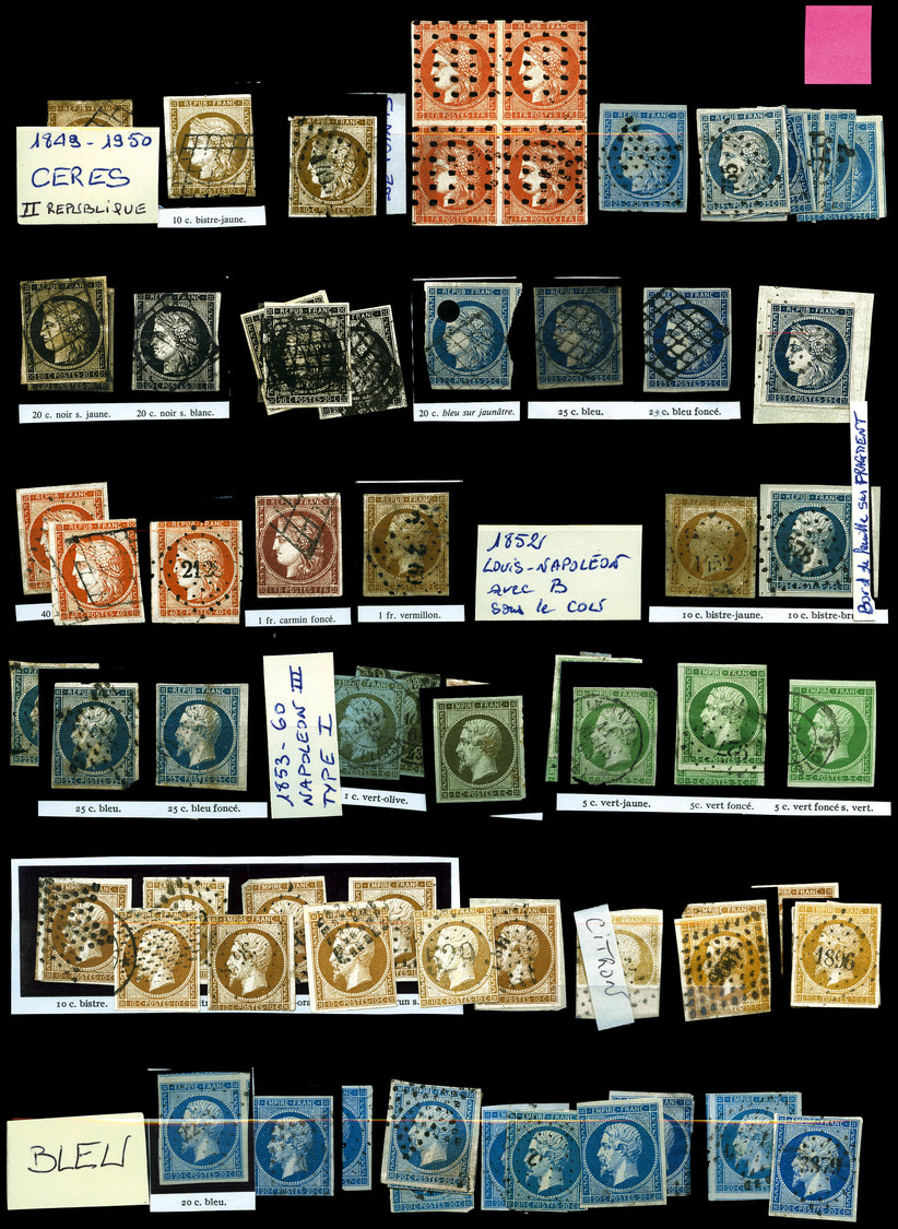 O 1849/1939, Petit Stock De Timbre Par Multiple Principalement Oblitérés, Dont Nuances Et Oblitérations, Qualité Variabl - Collections