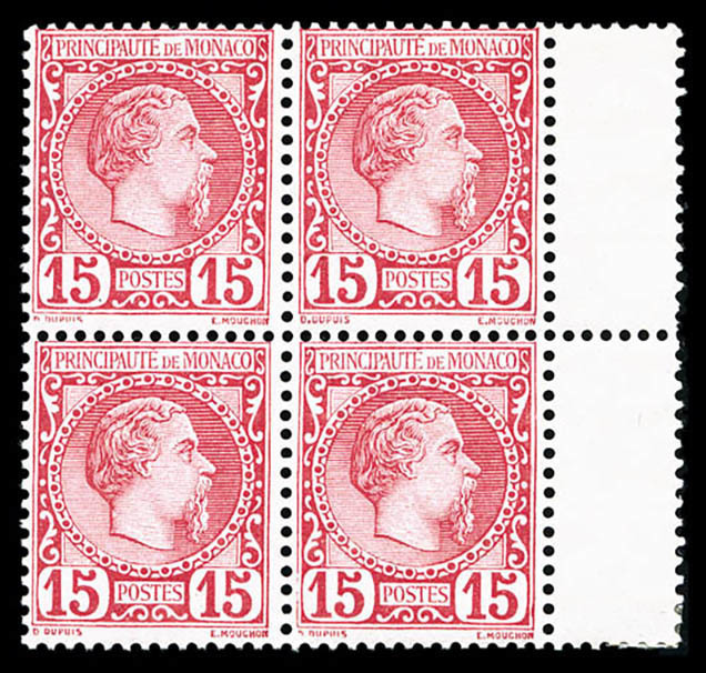 ** N°5, Charles III, 15c Rose En Bloc De Quatre Bord De Feuille Latéral, Fraîcheur Postale, Bon Centrage, SUP (certifica - Sonstige & Ohne Zuordnung