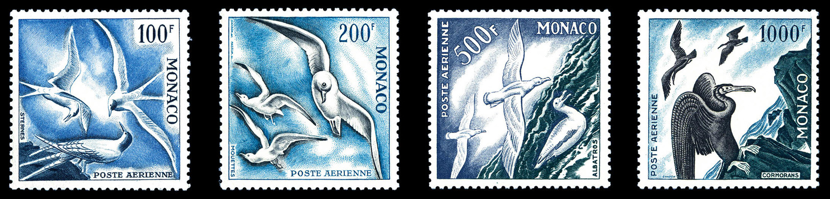 ** Poste Aérienne N°55/58, Série Oiseaux De 1955, TB (certificat)   Qualité: **   Cote: 575 Euros - Posta Aerea