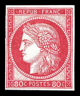 * N°21, 80c Rose, Frais, SUP (certificat)   Qualité: *   Cote: 700 Euros - Aigle Impérial