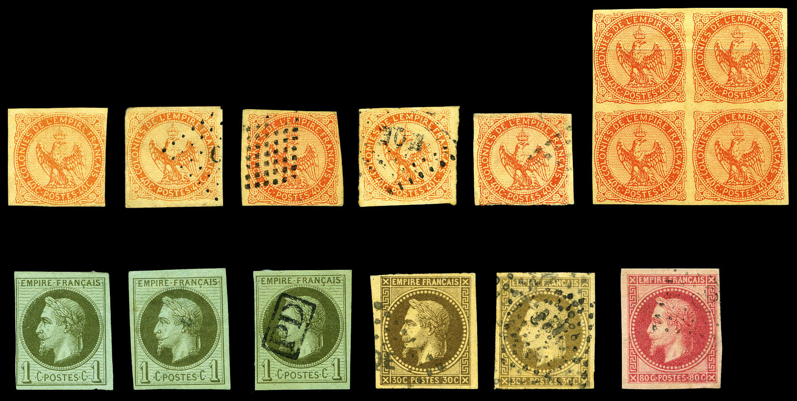 NO Colletion Comprenant 1 Volume De Timbres Neufs Et Oblitérés Du N°1 Au N°59 Et Taxe 1 à 20 Dont Blocs De 4, Oblitérati - Aigle Impérial