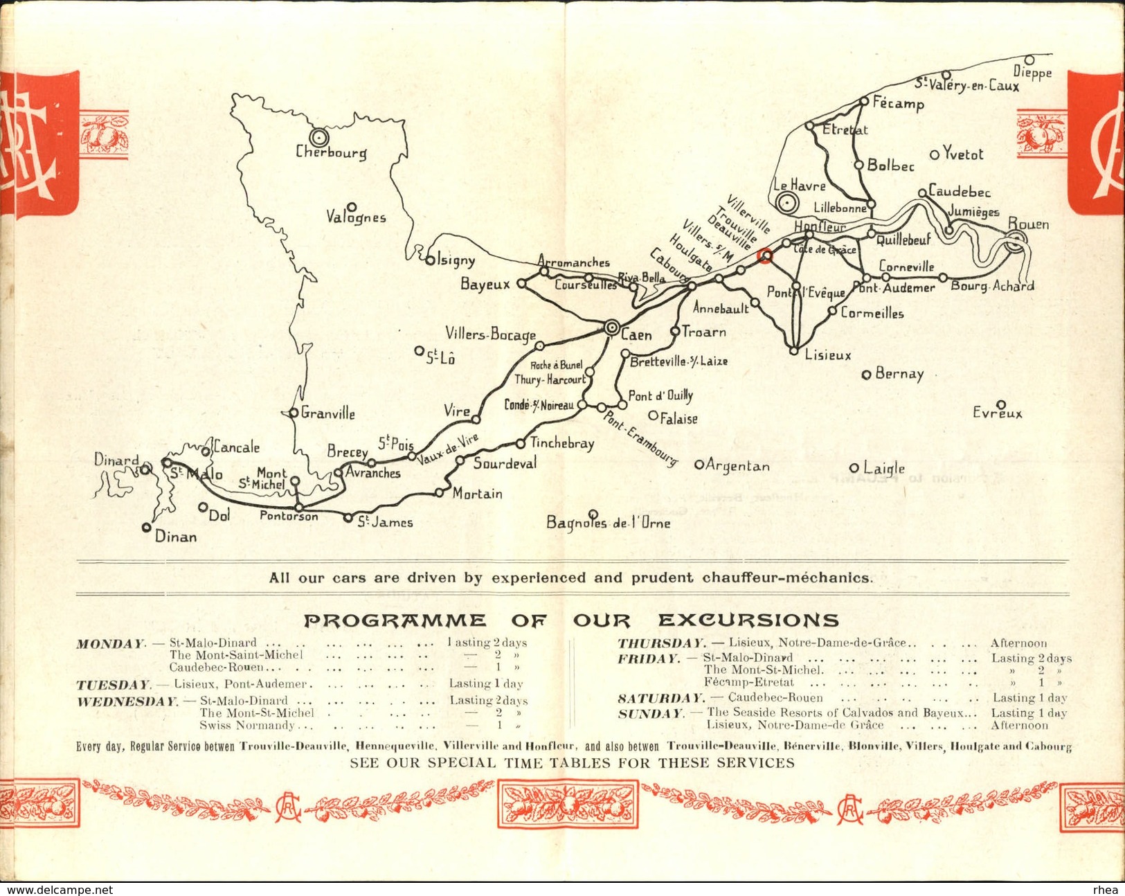 NORMANDIE - Dépliant Touristique - Excursions En Auto Cars - Plié En 4 - Dépliants Touristiques