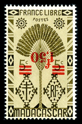 ** N°286a, 1f50 S 5c Brun Olive: Surcharge Renversée, TTB (signé Brun/certificat)   Qualité: **   Cote: 368 Euros - Used Stamps