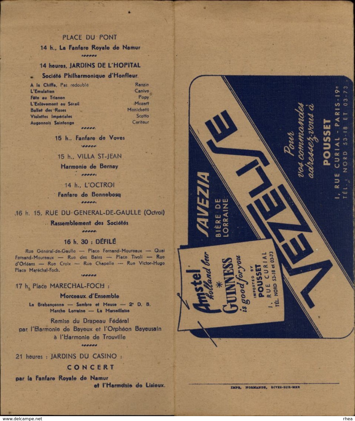 14 - TROUVILLE - Programme Du Festival International De Musique - 1951 - Plié En 3 - Programmes