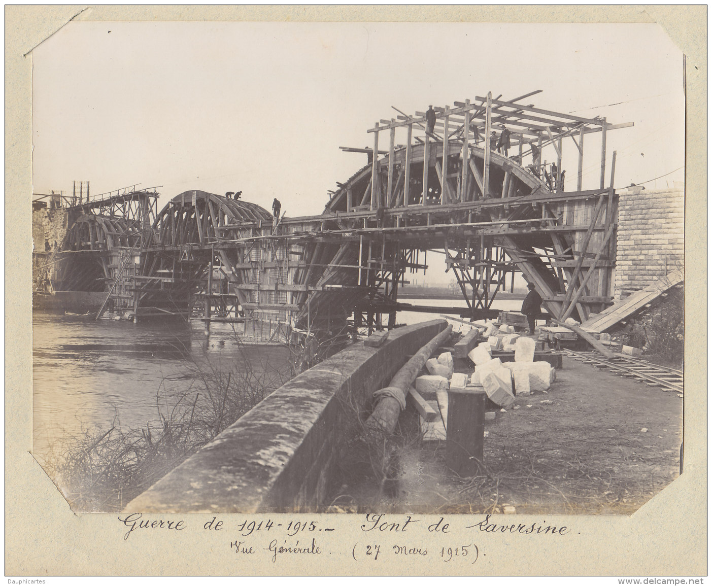Creil  SAINT MAXIMIN, 27 Mars 1915 : Reconstruction Du Pont De Laversine. Vue Générale.  Quadruplement. Photo Originale - Trains