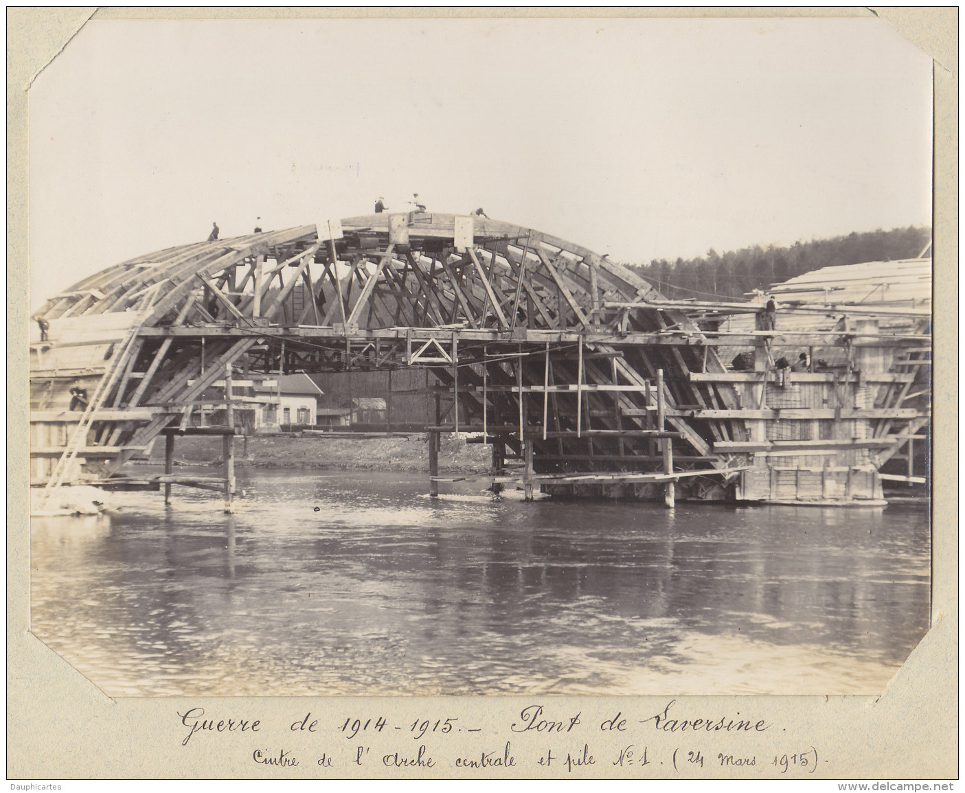 Creil  SAINT MAXIMIN, 24 Mars 1915 : Reconstruction Du Pont De Laversine. Arche.  Quadruplement. Photo Originale - Trains