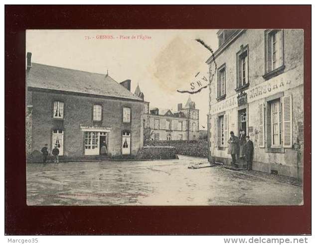 53 Gesnes Place De L'église édit. Pavy Legeard N) 73 Animée Café Maréchal , Café Beauchene épicerie - Autres & Non Classés