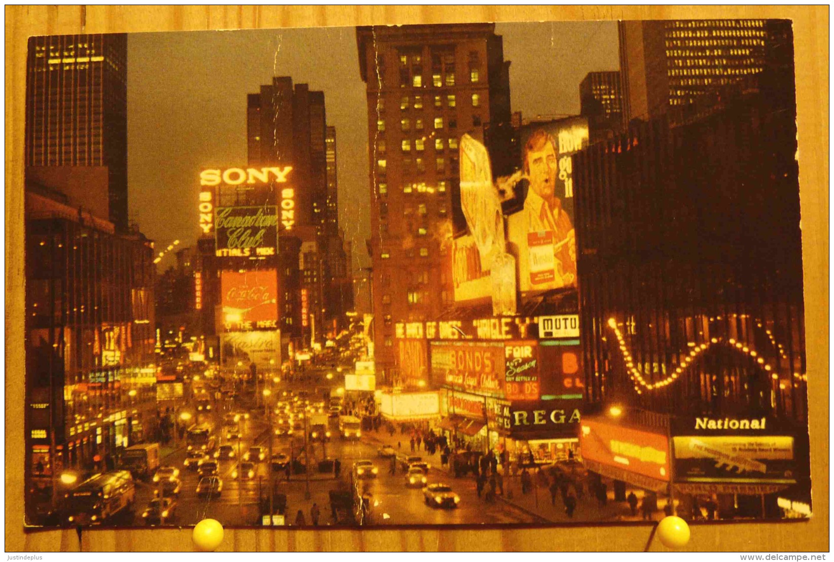 NEW YORK CITY TIMES SQUARE AT NIGHT  PUBLICITE QUI FUME WINSTONSCAN R/V - Time Square