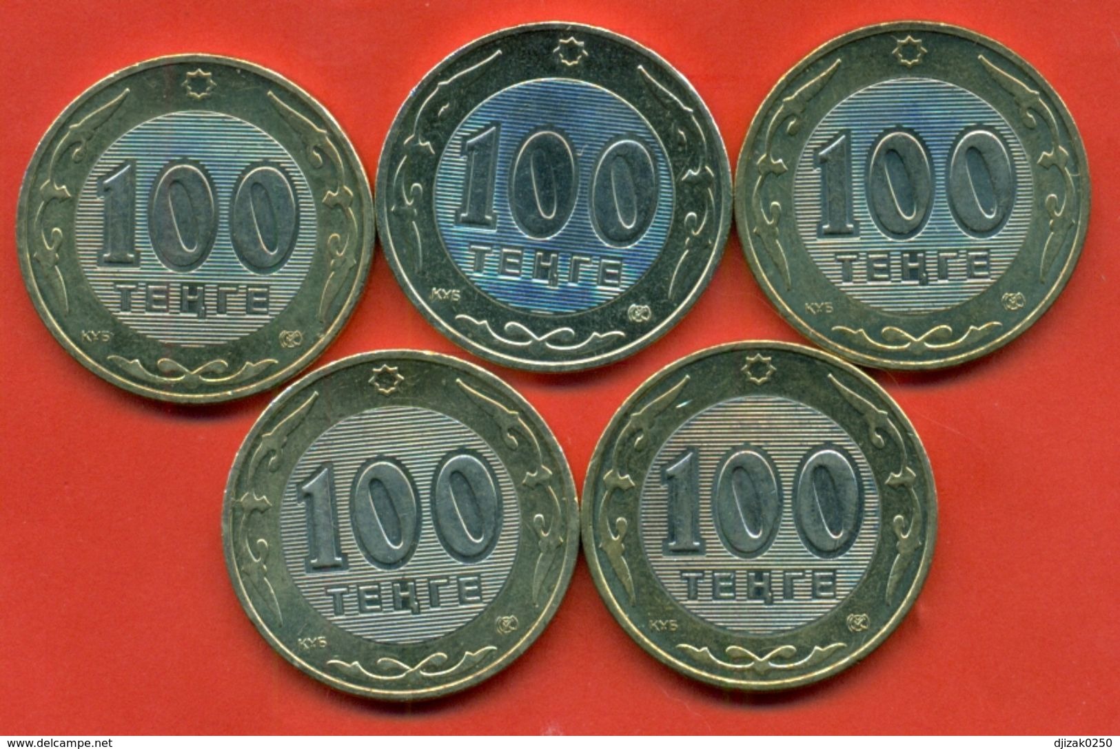 Kazakhstan .Full Set Of Coins 100 Tenges Bimetalic Of Kazakhstan.UNC. - Kazakistan