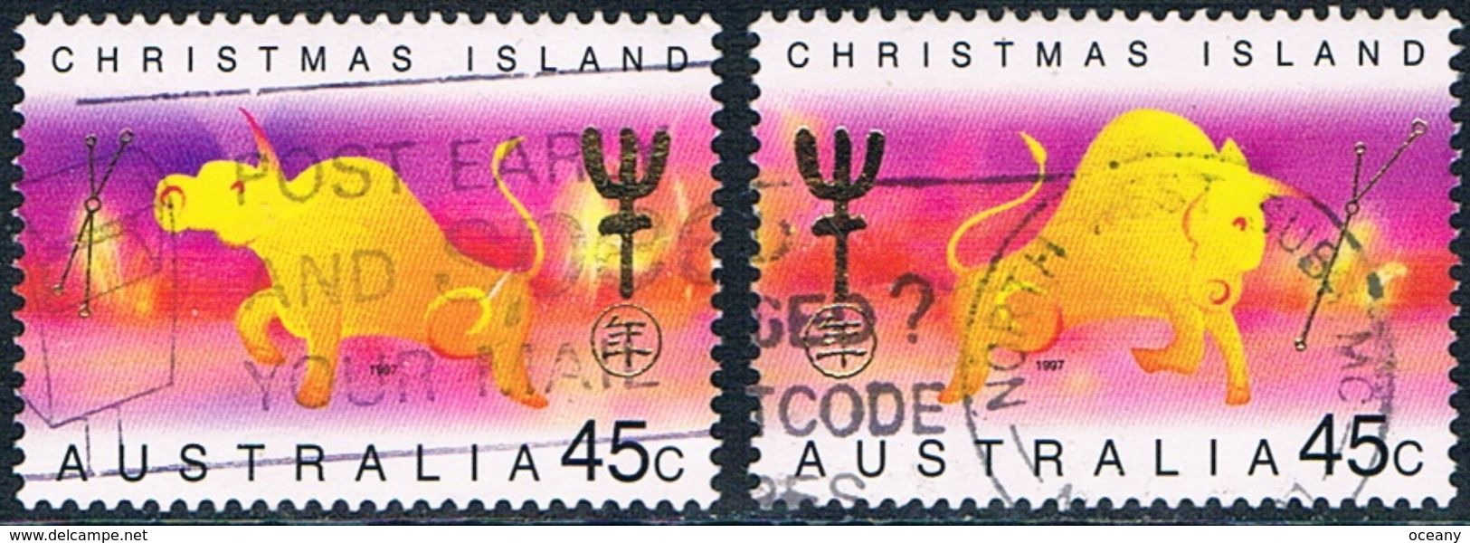 Christmas Island - Nouvel An Chinois : Année Du Boeuf 435/436 (année 1997) Oblit. - Christmas Island