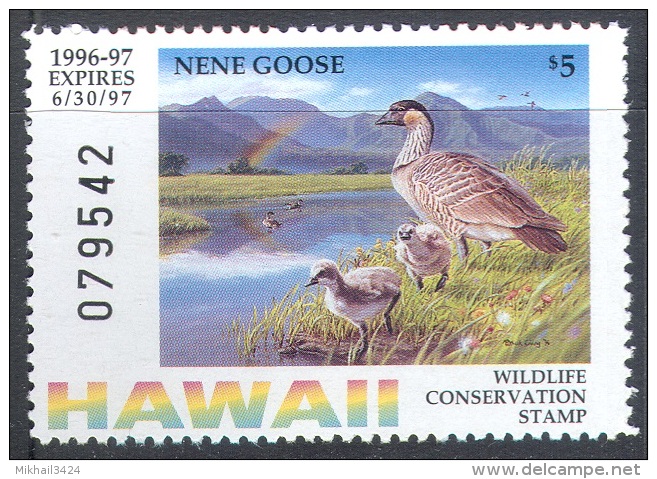 3148 Fauna Birds Ducks Hunting Wildlife Conservation Stamps Ecology 1997 Hawai USA 1v Set MNH ** Sc.1 =$10 - Entenvögel