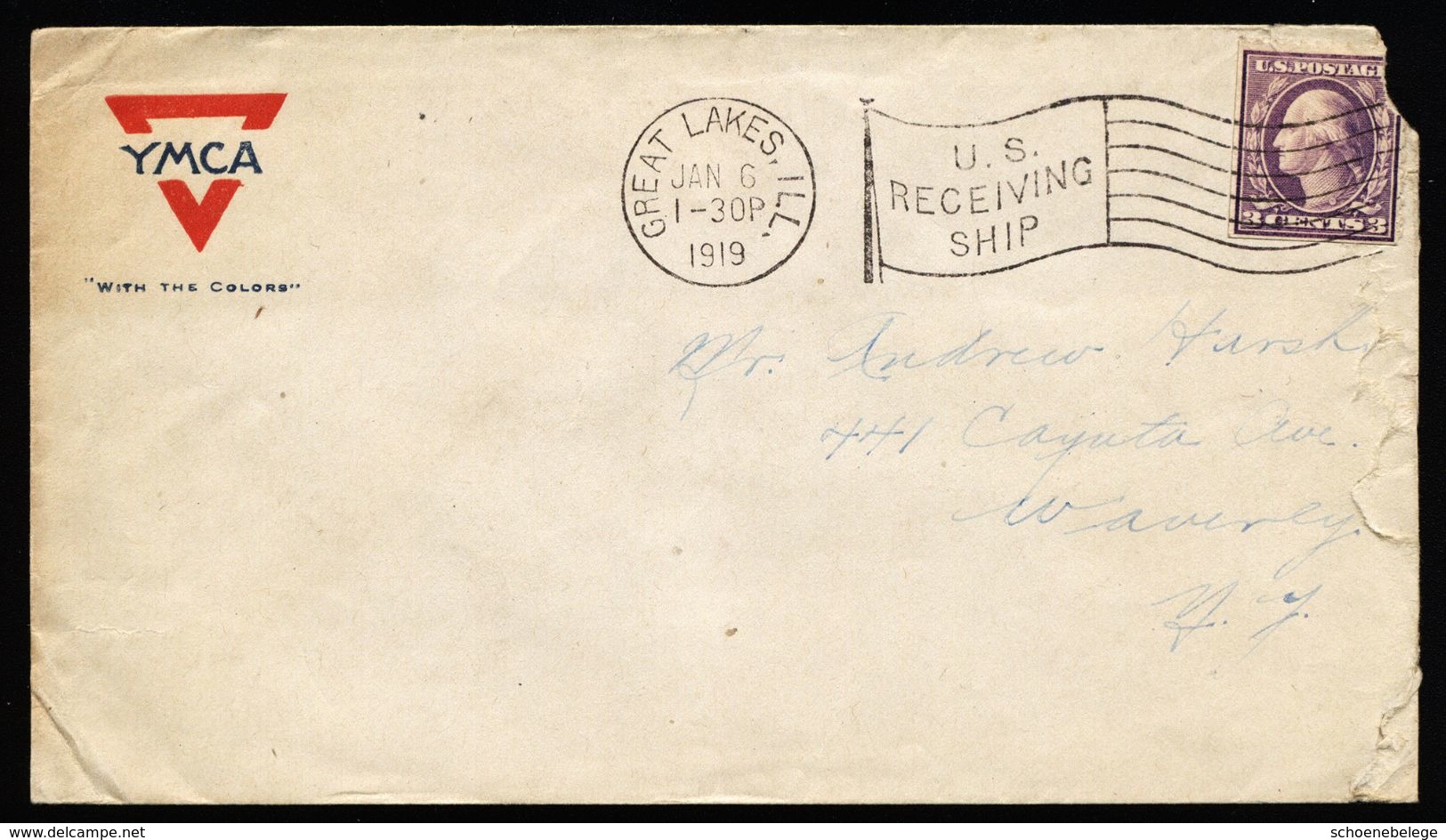 A5025) US Cover YMCA From Great Lakes 01/06/1919 - Briefe U. Dokumente