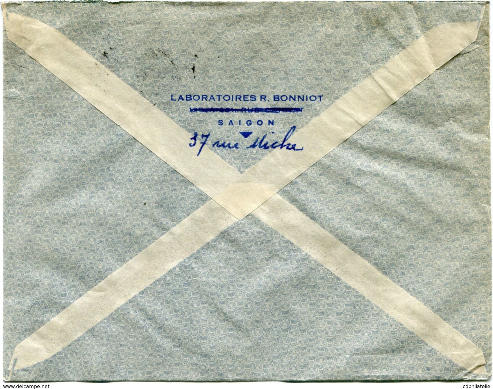 VIETNAM LETTRE PAR AVION DEPART SAIGON 14-5-52 VIETNAM POUR LA FRANCE - Viêt-Nam