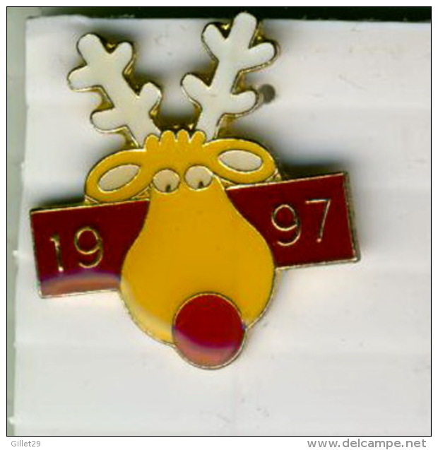 PIN'S - ÉPINGLETTES - RENNE - OPÉRATION NEZ ROUGE 1997 - - Animaux