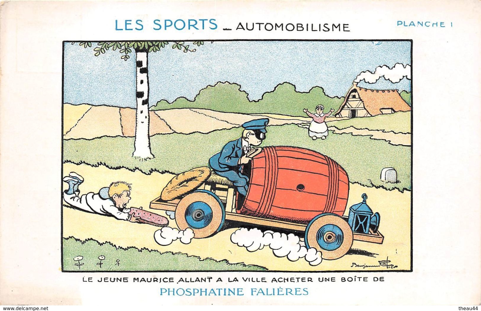 ¤¤   -   ILLUSTRATEUR  " Benjamin RABIER "  -  Les Sports  -  Automobilisme  -  Carte Publicitaire   -  ¤¤ - Rabier, B.