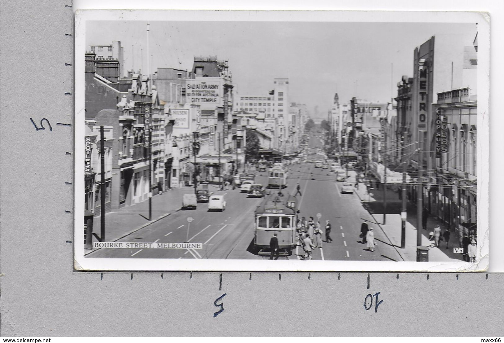 CARTOLINA VG AUSTRALIA - MELBOURNE - Bourke Street - 9 X 14 - ANN. 1959 - Melbourne