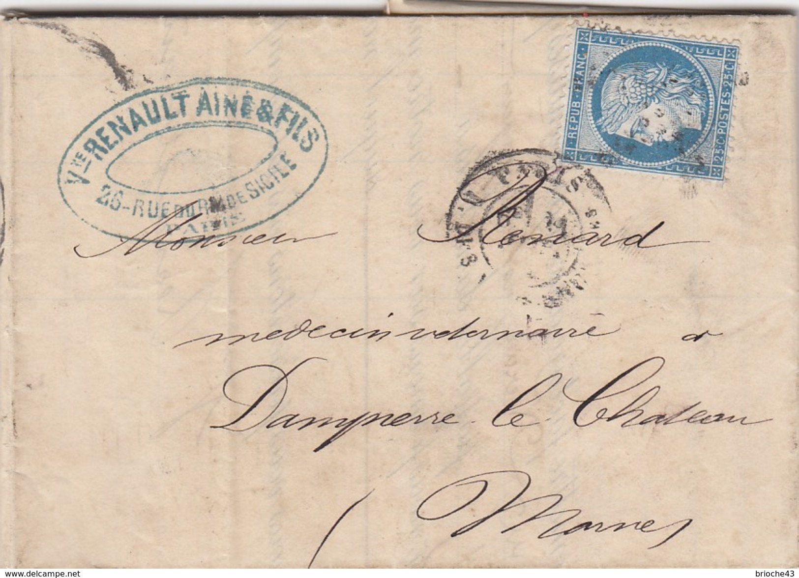 FRANCE - LETTRE CLASSIQUE / 2 - 1849-1876: Klassieke Periode