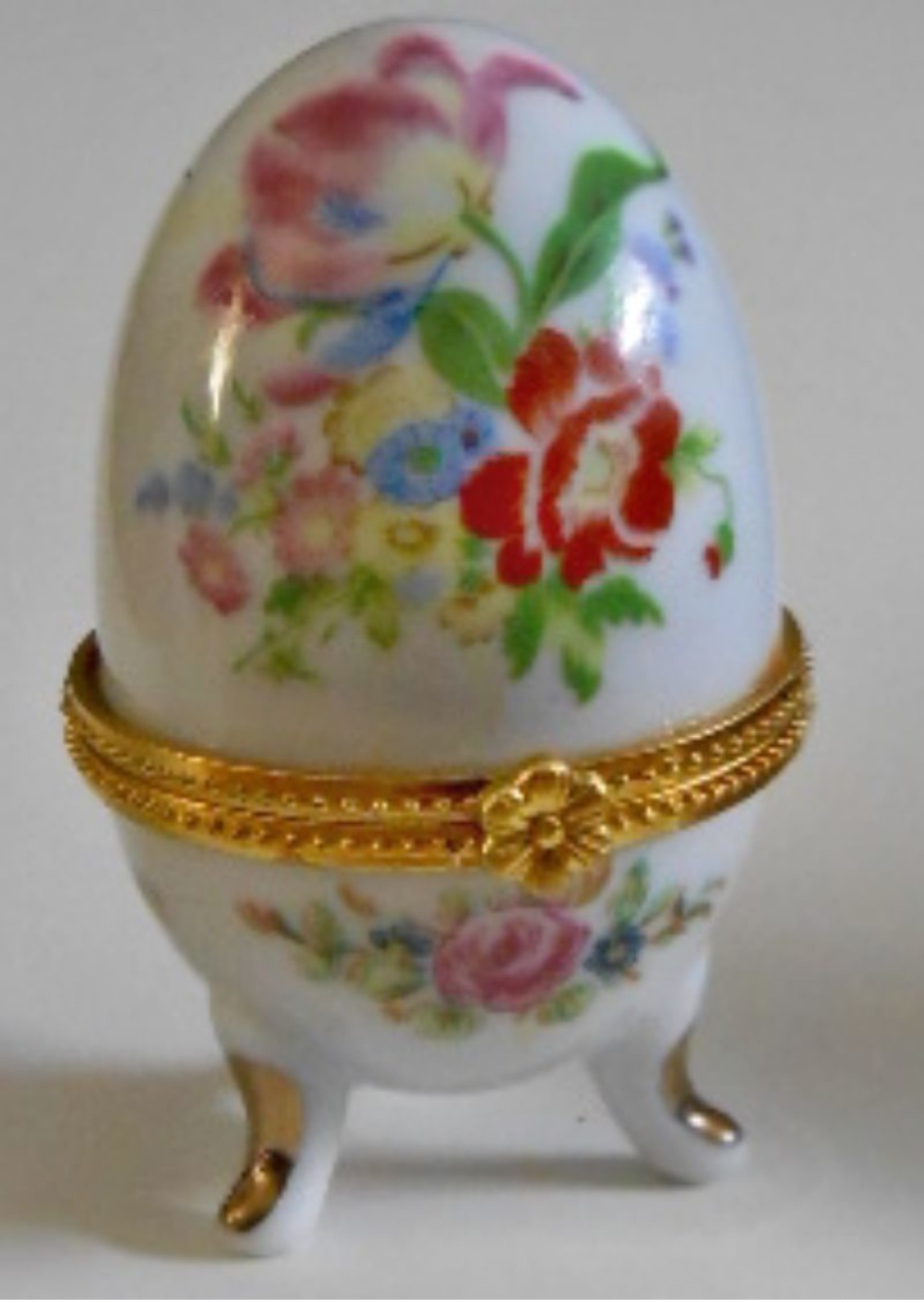 Vintage Porcelain Eggs Porzellan Ei Pralinen,Faberge Style  Jewelry Box  , Deckeldose Oeuf En Porcelaine, De Collection - Eier
