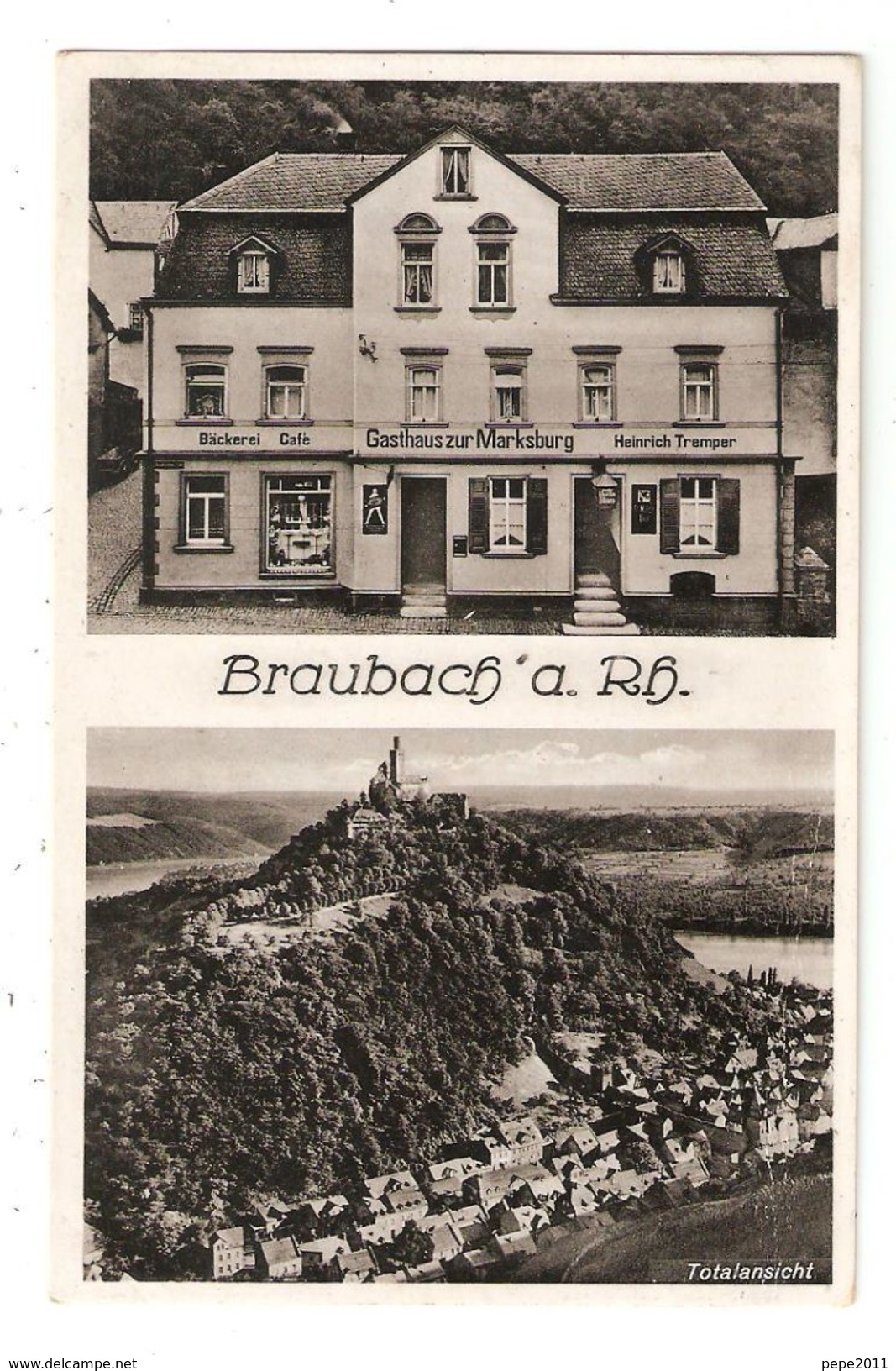 CPA BRAUBACH Gasthaus Zur Marksburg 2 Vues  Gasthaus Une Totalansicht Auberge Et Vue Générale Peu Commune - Braubach