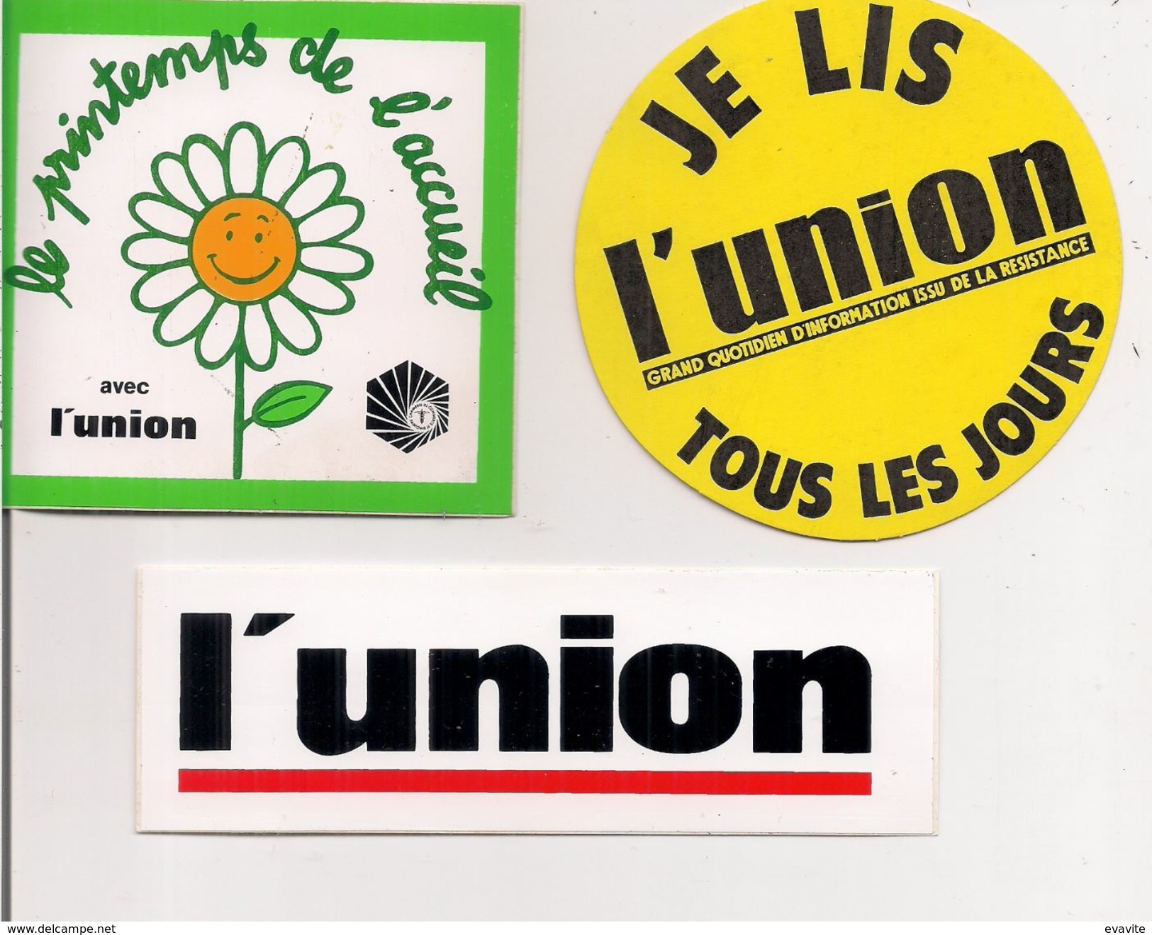 Autocollant  -   Lot De 3  -  Le Journal     L' UNION - Autocollants