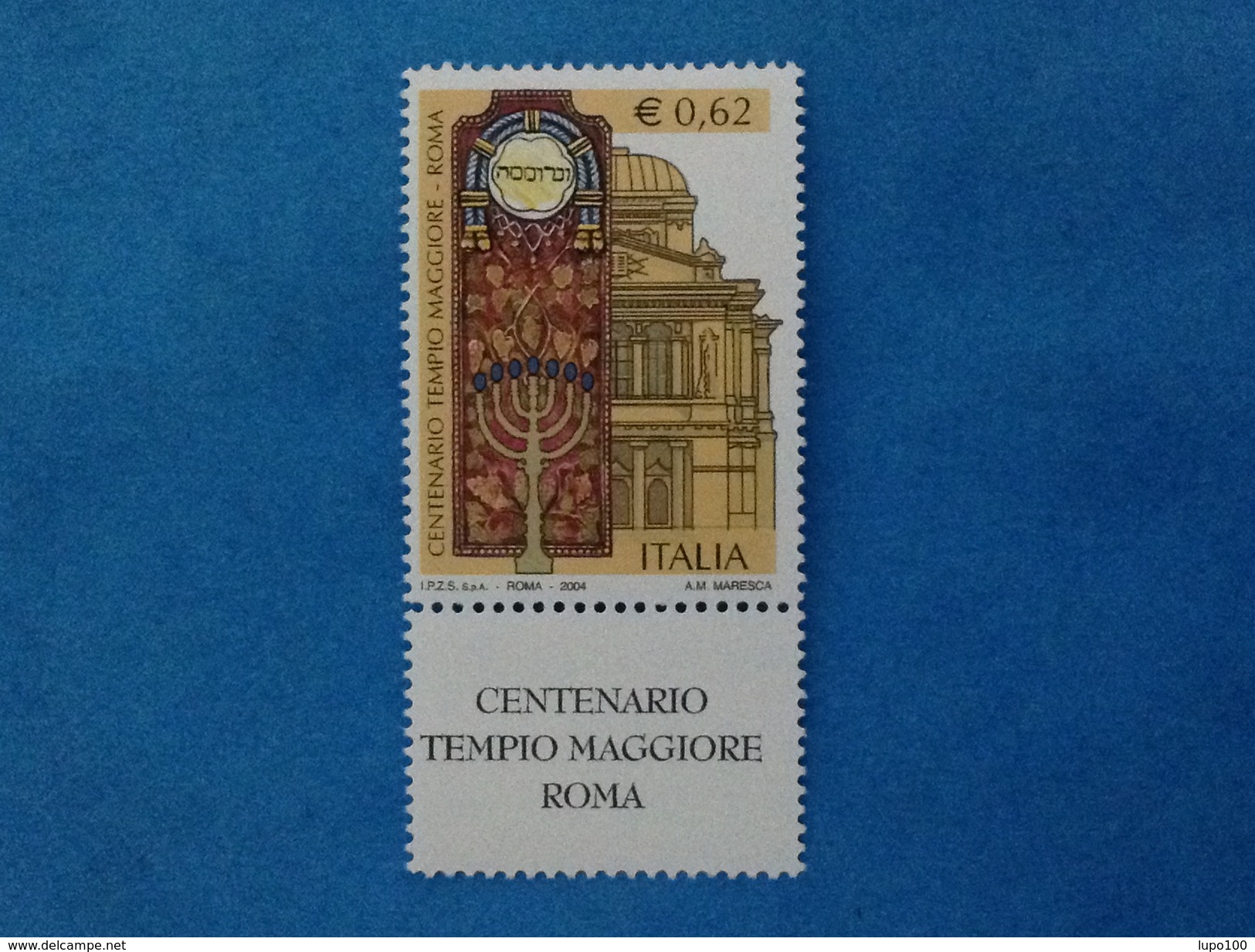 2004 ITALIA FRANCOBOLLO NUOVO STAMP NEW MNH** CON APPENDICE BANDELLA ROMA TEMPIO MAGGIORE 0,62 - 2001-10:  Nuovi