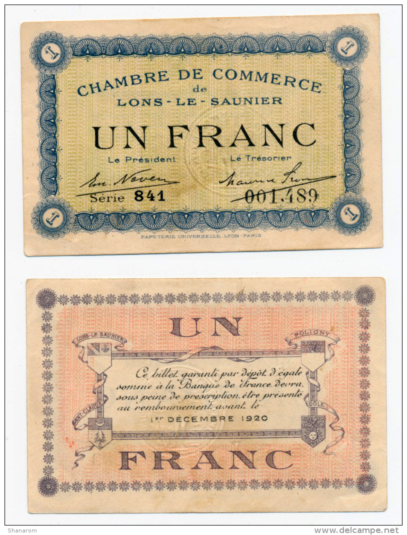 1914-1918 // C.D.C. // LONS-LE-SAUNIER // 1 Franc - Chamber Of Commerce