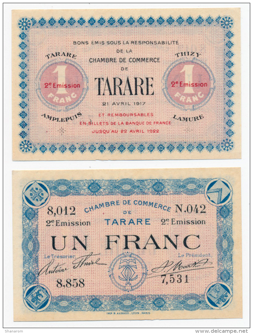1914-1918 // C.D.C. // TARARE // 1 Franc - Chamber Of Commerce