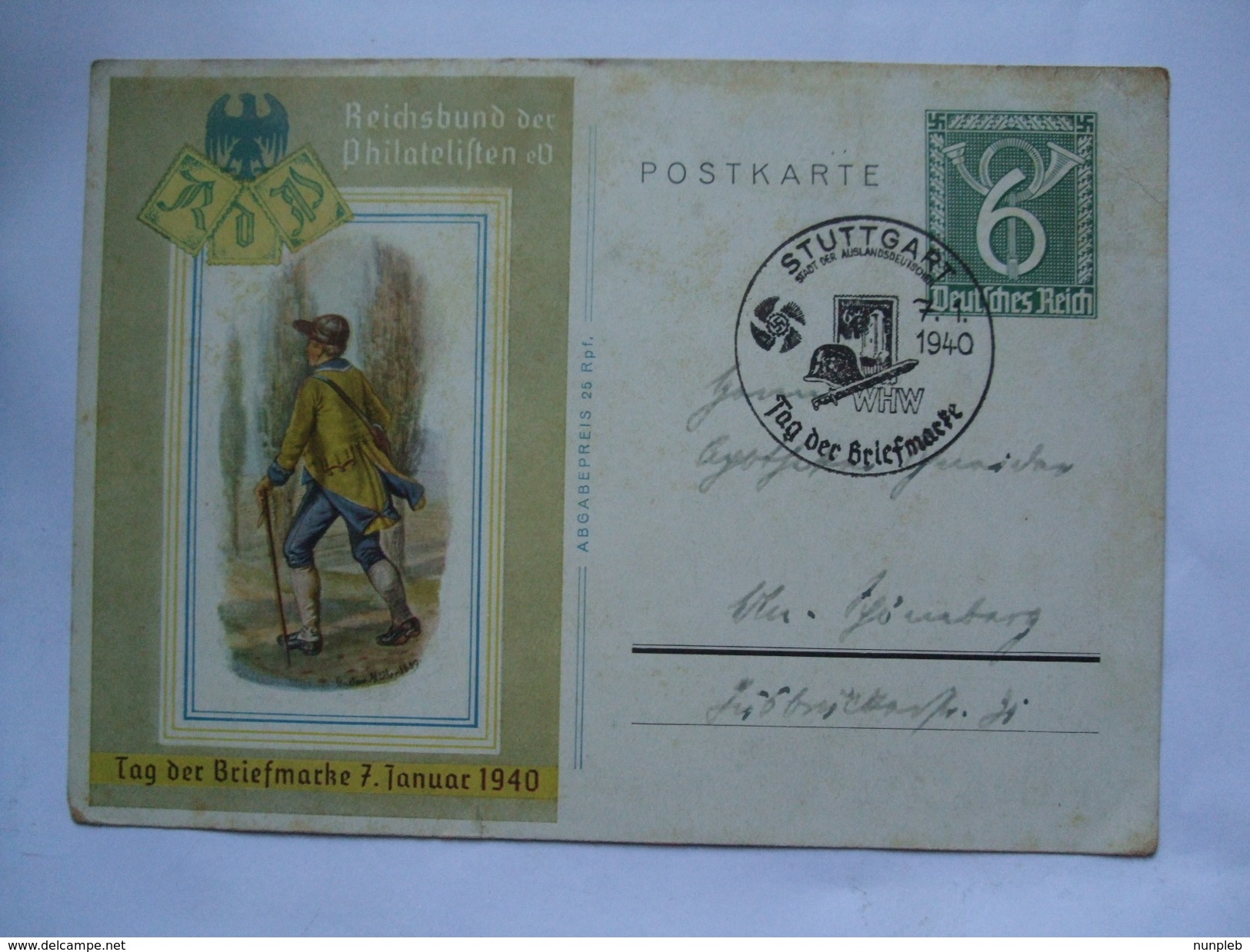 GERMANY - 1940 Cover - Tag Der Briefmarke 1940 - Stuttgart Sonderstempel - Briefe U. Dokumente