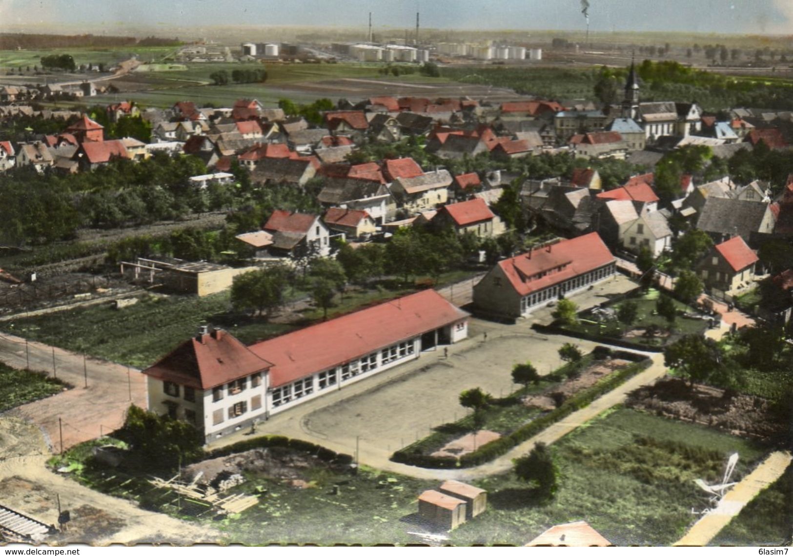 CPSM Dentellée - REICHTETT (67) - Vue Aérienne Du Quartier De L'Ecole Maternelle En 1960 - Otros & Sin Clasificación