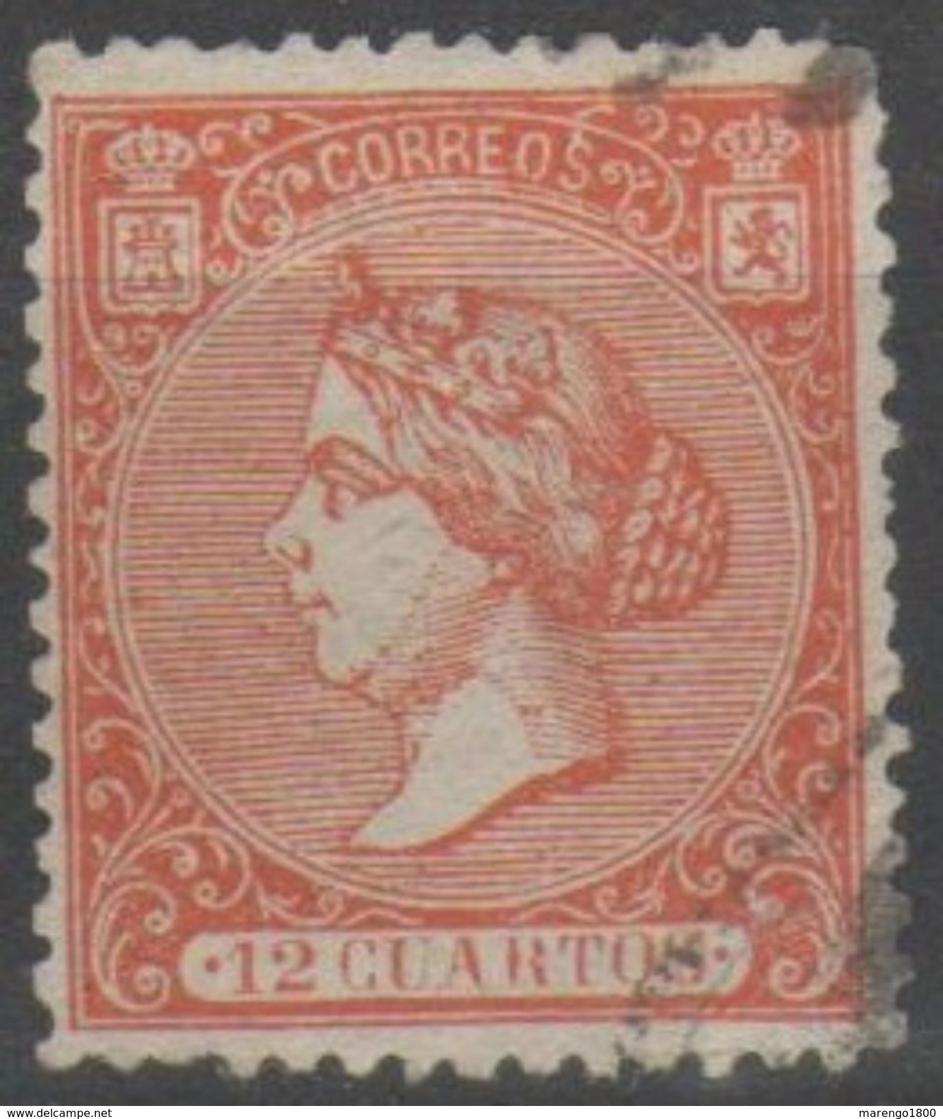 Spagna 1866 - Isabella II 12 C. - Usati