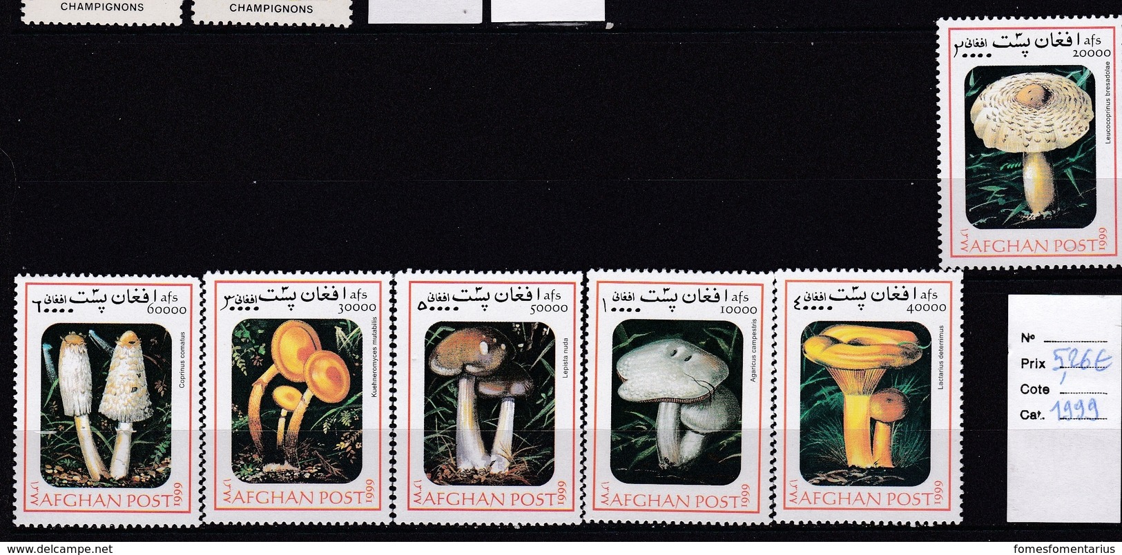 6 Timbres Neufs ** D'Afghanistan Champignon - Champignons