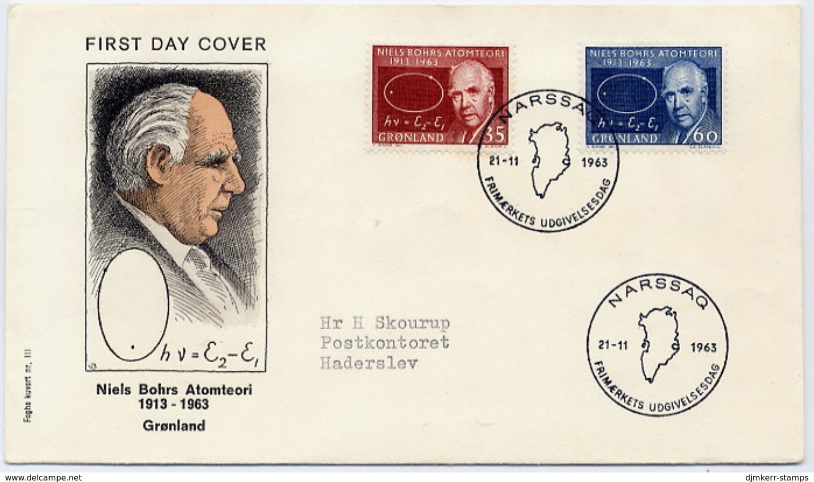 GREENLAND 1963 Bohr's Atomic Theory On FDC.  Michel 62-63 - FDC