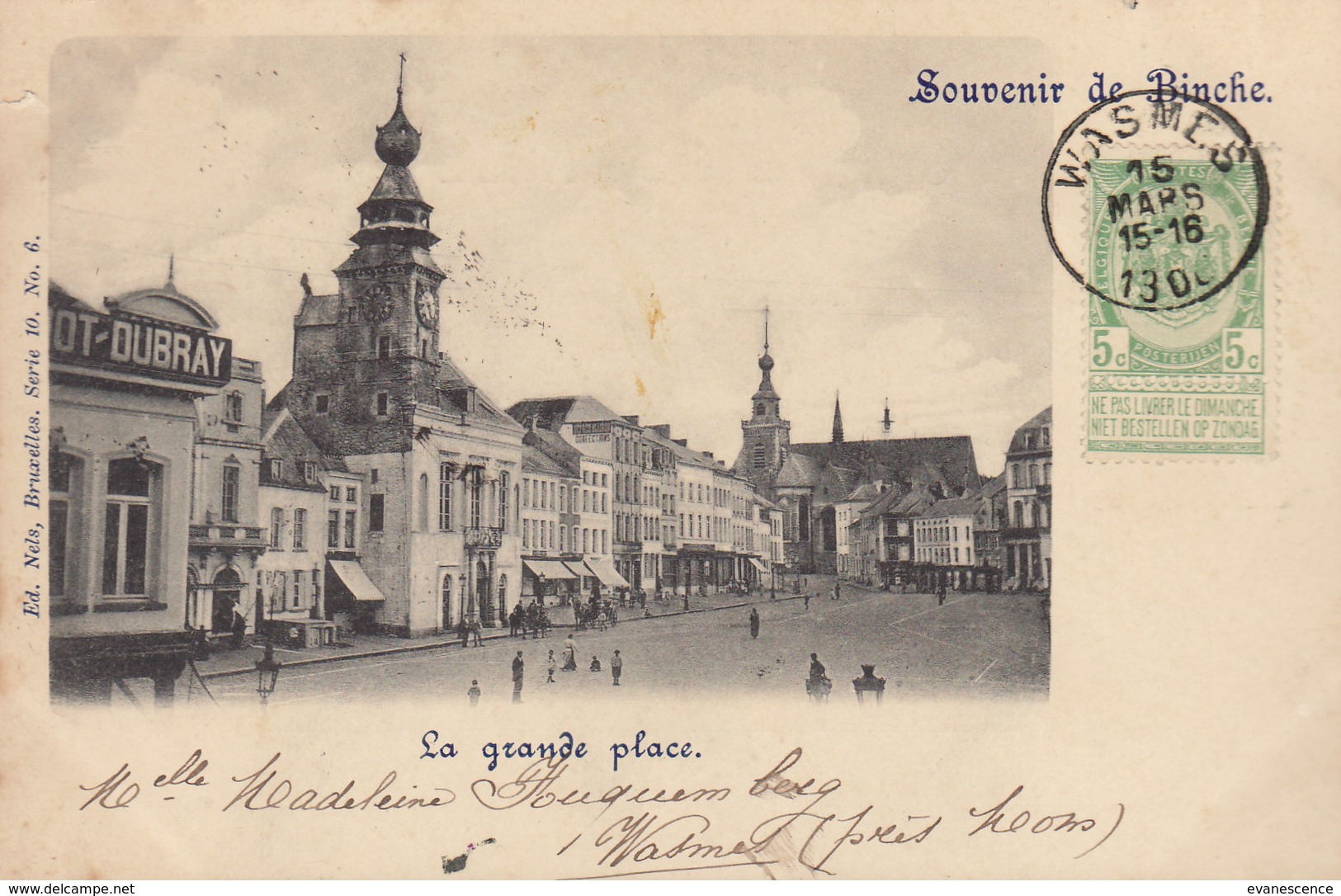 °°°°  BINCHE EN 1900  / PETIT DEFAUT ANGLE    °°°°     ///////  REF  DEC.  17  /////   N°5097 - Binche