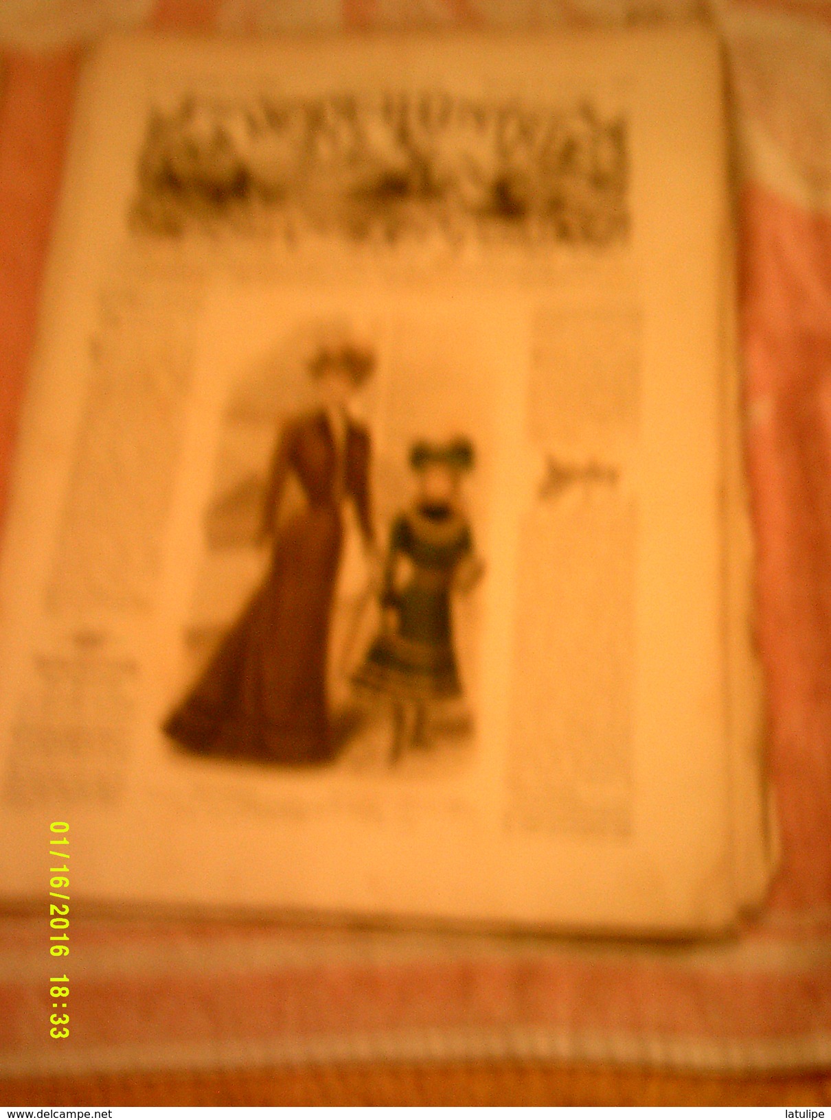 Journal De Famille La Mode Illustrée No 39 ( Avec Patrons ) De 42em Année Le 29 Sept 1901  6 Pages - Mode