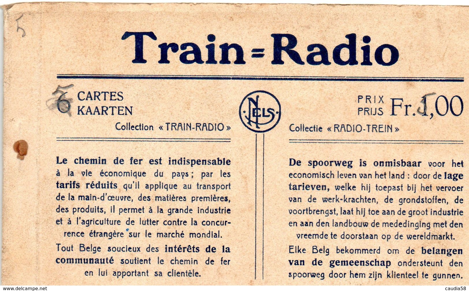 Carnet De 5 Cartes Nels Chemin De Fer.S.N.C.B. Locomotives. - Materiale