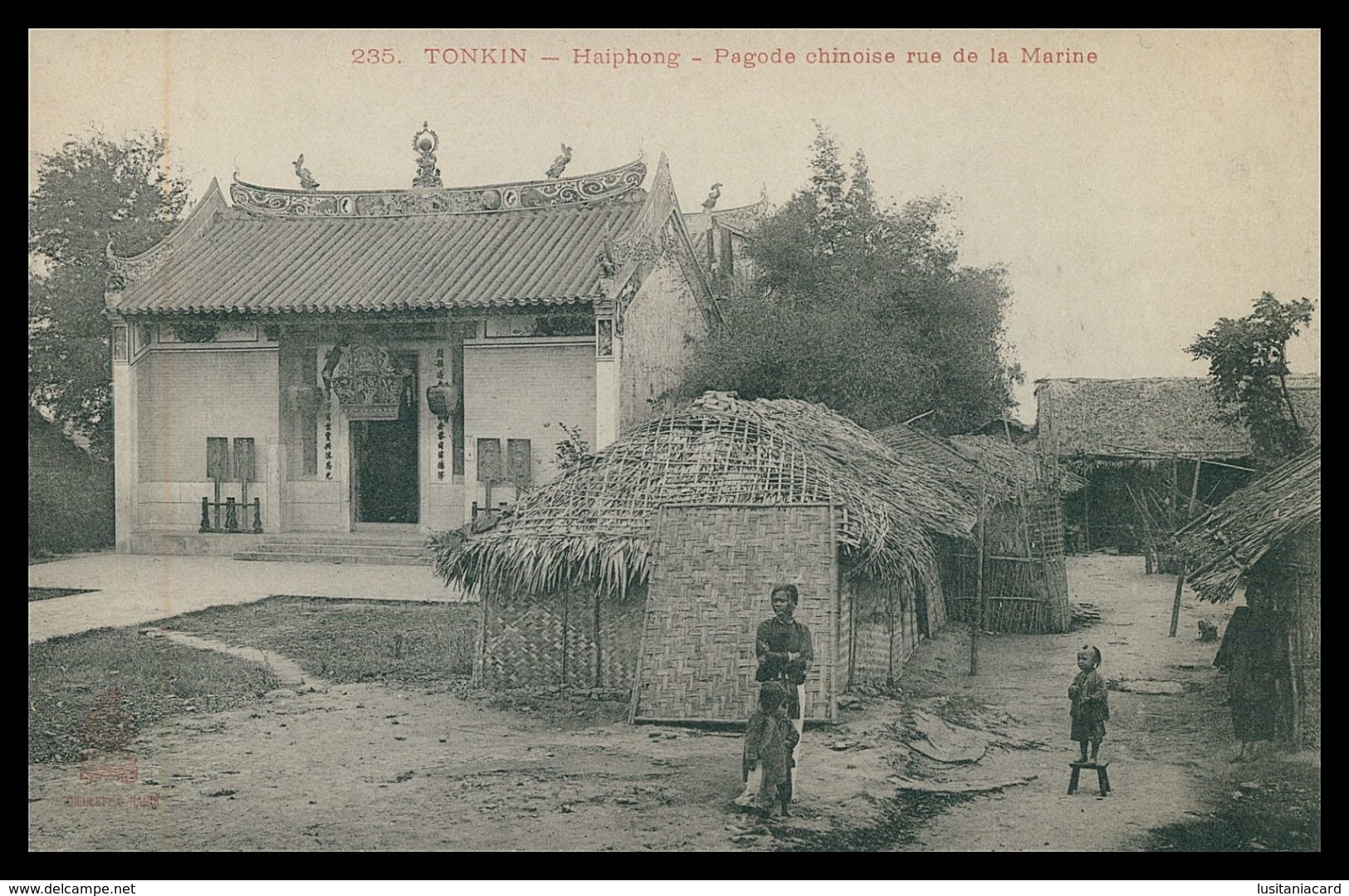 VIETNAM - TONKIN - HAIPONG - Pagode Chinoise Rue De La Marine.  Carte Postale - Vietnam