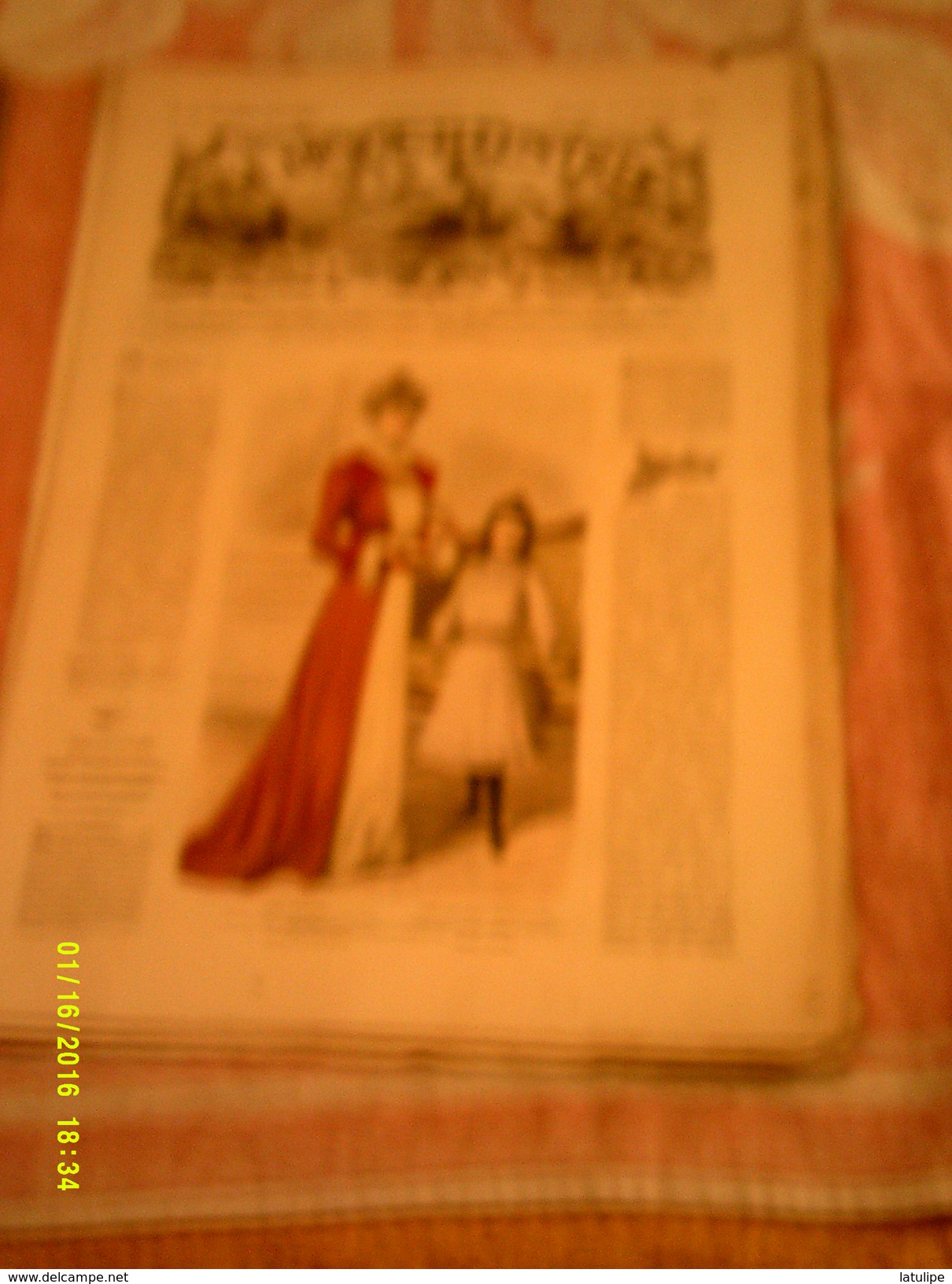 Journal De Famille La Mode Illustrée No 45 ( Avec Patrons) De 42em  Année  10 Nov 1901 6  Pages - Mode