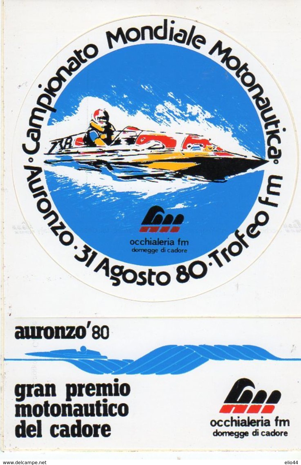 Auronzo '80 - Campionato Mondiale Motonautica - Gran Premio Motonautico Del Cadore - - Water-skiing