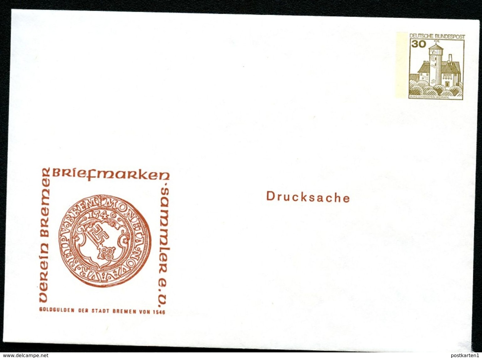 Bund PU108 B2/008a Privat-Umschlag GOLGULDEN BREMEN 1546 ** 1977 - Cartoline Private - Nuovi