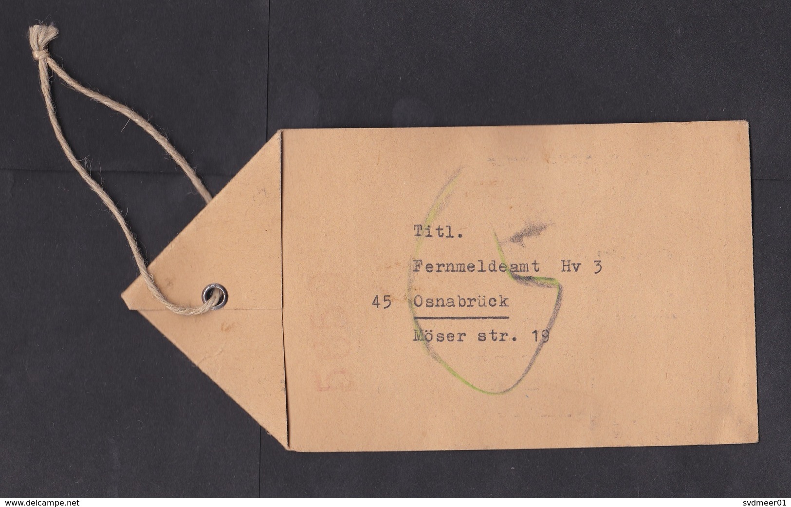 Germany: Freight Bag Tag, Parcel Label, Railways Transport?, Lichtenfels (traces Of Use) - Brieven En Documenten