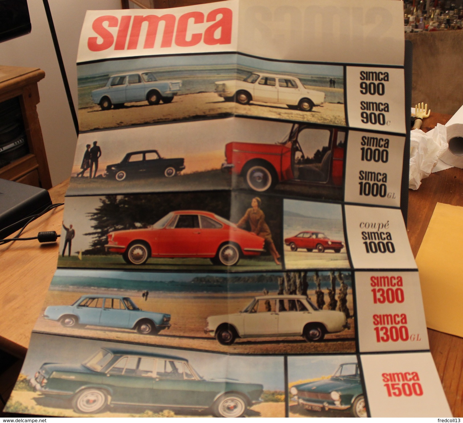 SIMCA GAMME 64 CATALOGUE 12 VOLETS 1969 Format 21 X 9 FRANCE - Advertising