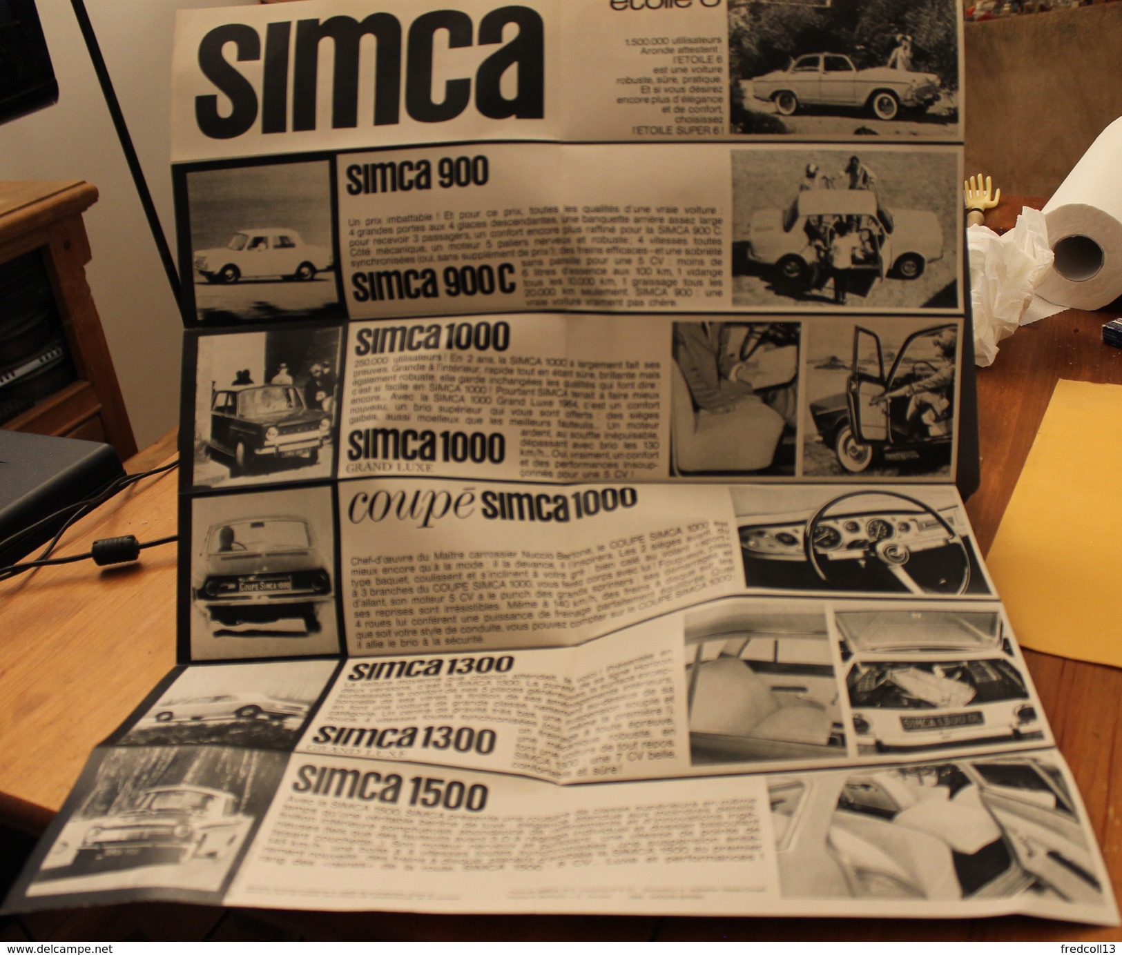 SIMCA GAMME 64 CATALOGUE 12 VOLETS 1969 Format 21 X 9 FRANCE - Pubblicitari