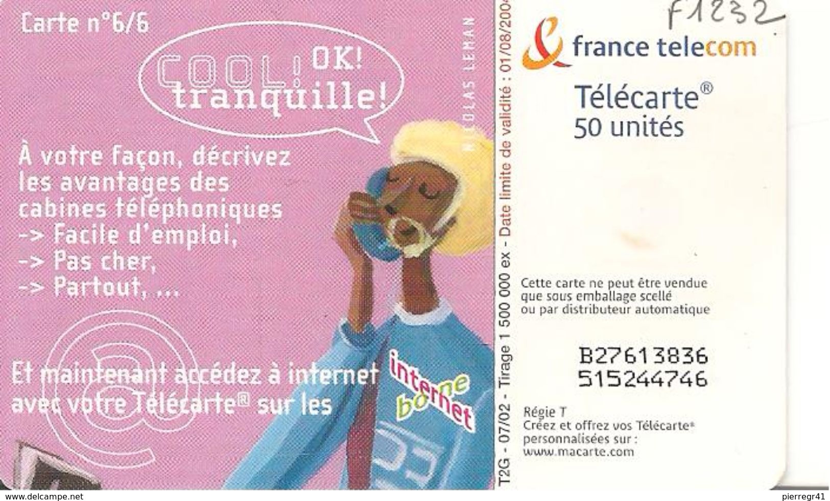 TC-PUBLIC°-F1232-50U-GEM2-07/02-COOL TRANQUILLE-6-TBE - 2002